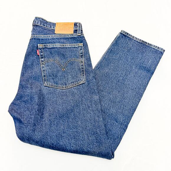 Levi's Wedgie Straight Dark Wash Denim Jeans Button Fly Size 29 x 28 - Picture 9 of 9